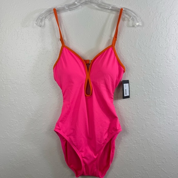 kate Spade open back size small adjustable straps Pink One Piece Swimsuit - Picture 1 of 8